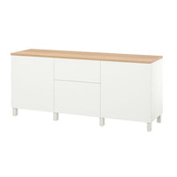 BESTÅ - Storage combination with drawers, white/Lappviken/Stubbarp white, 180x42x76 cm - best price from Maltashopper.com 79440464