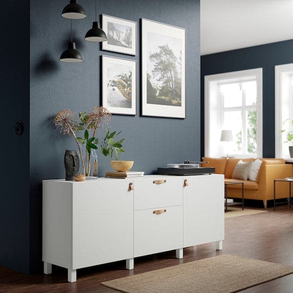 BESTÅ - Storage combination with drawers, white/Lappviken/Stubbarp white, 180x42x74 cm - best price from Maltashopper.com 99412686