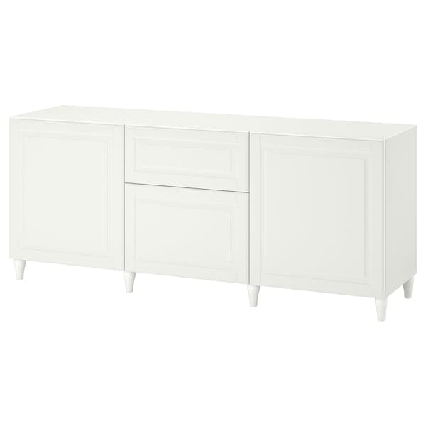 BESTÅ - Storage combination with drawers, white/Smeviken/Kabbarp white, 180x42x74 cm - best price from Maltashopper.com 49412679
