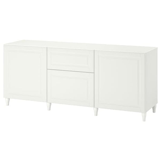 BESTÅ - Storage combination with drawers, white/Smeviken/Kabbarp white, 180x42x74 cm - best price from Maltashopper.com 49412679