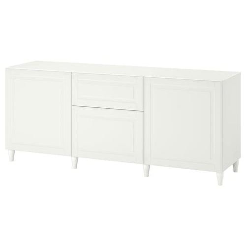 BESTÅ - Storage combination with drawers, white/Smeviken/Kabbarp white, 180x42x74 cm