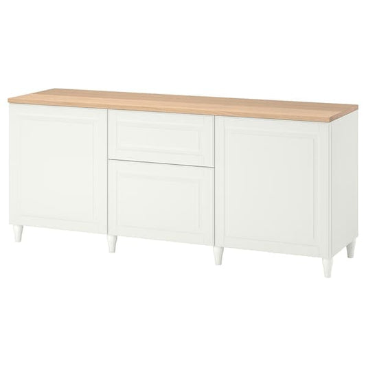 BESTÅ - Storage combination with drawers, white/Smeviken/Kabbarp white, 180x42x76 cm - best price from Maltashopper.com 39412793