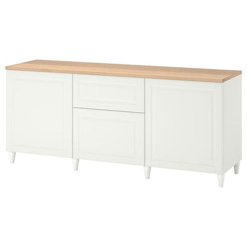 BESTÅ - Storage combination with drawers, white/Smeviken/Kabbarp white, 180x42x76 cm