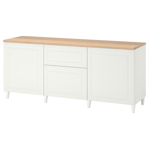 BESTÅ - Storage combination with drawers, white/Smeviken/Kabbarp white, 180x42x76 cm - best price from Maltashopper.com 09387790