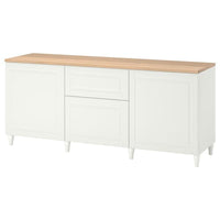 BESTÅ - Storage combination with drawers, white/Smeviken/Kabbarp white, 180x42x76 cm - best price from Maltashopper.com 09387790