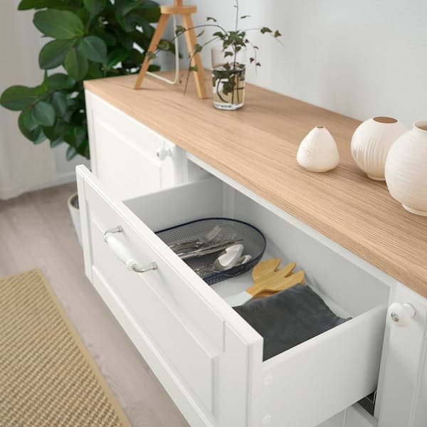 BESTÅ - Storage combination with drawers, white/Smeviken/Kabbarp white, 180x42x76 cm - best price from Maltashopper.com 09387790
