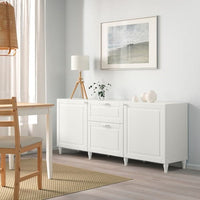 BESTÅ - Storage combination with drawers, white/Smeviken/Kabbarp white, 180x42x74 cm - best price from Maltashopper.com 49412679