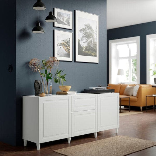 Ikea BESTÅ - Storage combination with drawers, white/Smeviken/Kabbarp white, 180x42x74 cm