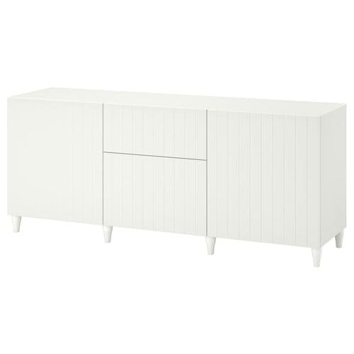 BESTÅ - Storage combination with drawers, white/Sutterviken/Kabbarp white, 180x42x74 cm