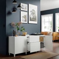 BESTÅ - Storage combination with drawers, white/Sutterviken/Kabbarp white, 180x42x74 cm - best price from Maltashopper.com 29412680