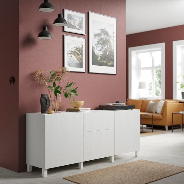 BESTÅ - Storage combination with drawers, white/Timmerviken/Stubbarp white, 180x42x74 cm - best price from Maltashopper.com 09421850
