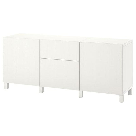 Ikea BESTÅ - Storage combination with drawers, white/Timmerviken/Stubbarp white, 180x42x74 cm