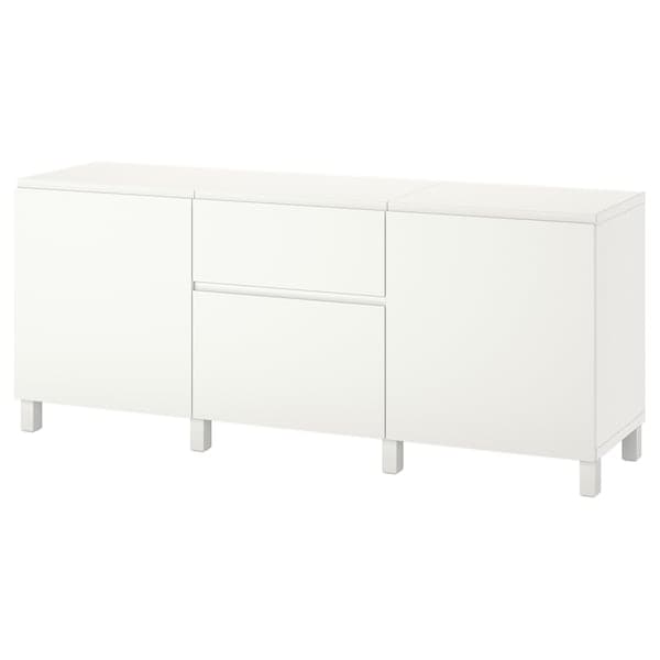 BESTÅ - Storage combination with drawers, white/Västerviken/Stubbarp white, 180x42x74 cm