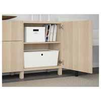BESTÅ - Storage combination with drawers, white stained oak effect/Lappviken/Stubbarp white stained oak effect, 180x42x74 cm - best price from Maltashopper.com 19195639