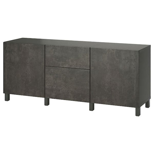BESTÅ - Storage combination with drawers, dark grey/Kallviken/Stubbarp dark grey, 180x42x74 cm