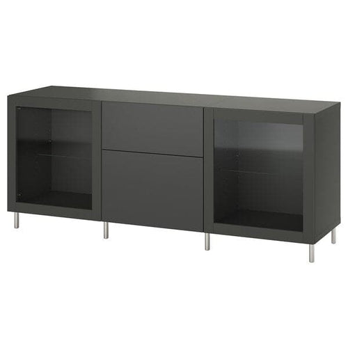 BESTÅ - BESTÅ Storage combination with drawers, dark grey Lappviken/Sindvik dark grey, 180x42x74 cm