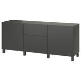 BESTÅ storage combination with drawers, dark grey/Lappviken/Stubbarp dark grey, 180x42x74 cm