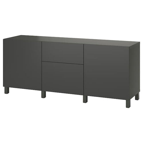 BESTÅ - Storage combination with drawers, dark grey/Lappviken/Stubbarp dark grey, 180x42x74 cm