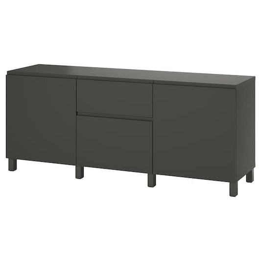 Ikea BESTÅ - Storage combination with drawers, dark grey/Västerviken/Stubbarp dark grey, 180x42x74 cm