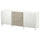 BESTÅ storage combination with drawers, Laxviken white/Selsviken high-gloss/beige, 180x42x74 cm