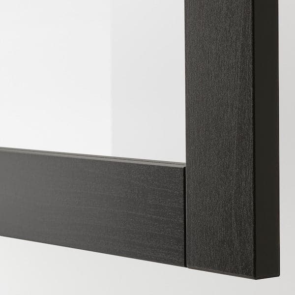 Ikea BESTÅ - Storage combination with drawers, black-brown Lappviken/Sindvik black-brown clear glass, 180x42x65 cm