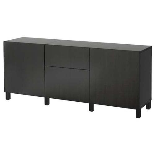 BESTÅ - Storage combination with drawers, black-brown/Lappviken/Stubbarp black-brown, 180x42x74 cm