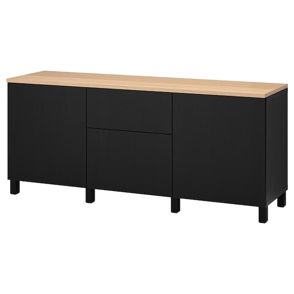 BESTÅ - Storage combination with drawers, black-brown/Lappviken/Stubbarp black-brown, 180x42x76 cm - best price from Maltashopper.com 39440461