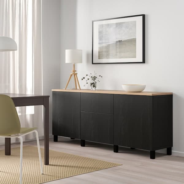 Ikea BESTÅ - Storage combination with drawers, black-brown/Lappviken/Stubbarp black-brown, 180x42x76 cm