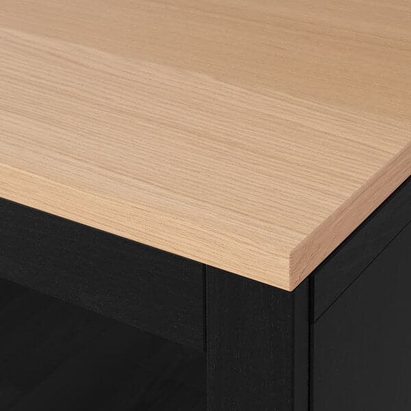 Ikea BESTÅ - Storage combination with drawers, Sindvik black/Lappviken/Stubbarp black-brown, 180x42x76 cm