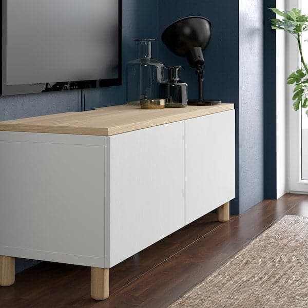 BESTÅ - Top panel for TV, oak veneer, 120x42 cm - best price from Maltashopper.com 50496362