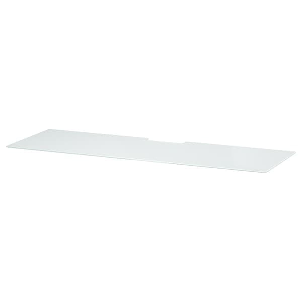 BESTÅ - Top panel for TV, glass white/light green, 120x40 cm - best price from Maltashopper.com 10540772