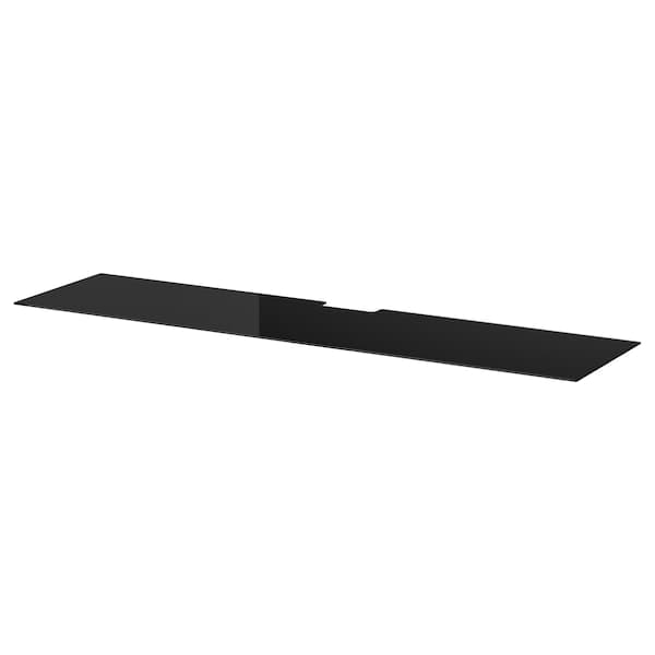 BESTÅ - Top panel for TV, glass black, 180x40 cm - best price from Maltashopper.com 00295304