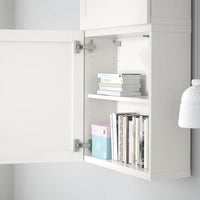 BESTÅ - Wall cabinet with 2 doors, white/Hanviken white, 60x22x128 cm - best price from Maltashopper.com 09421987