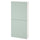 BESTÅ wall cabinet with 2 doors, white/Hjortviken pale grey-green, 60x22x128 cm