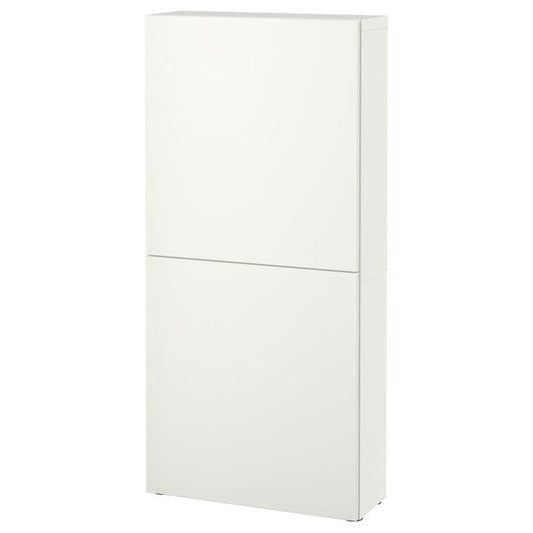 BESTÅ - Wall cabinet with 2 doors, white/Lappviken white, 60x22x128 cm - best price from Maltashopper.com 59421961