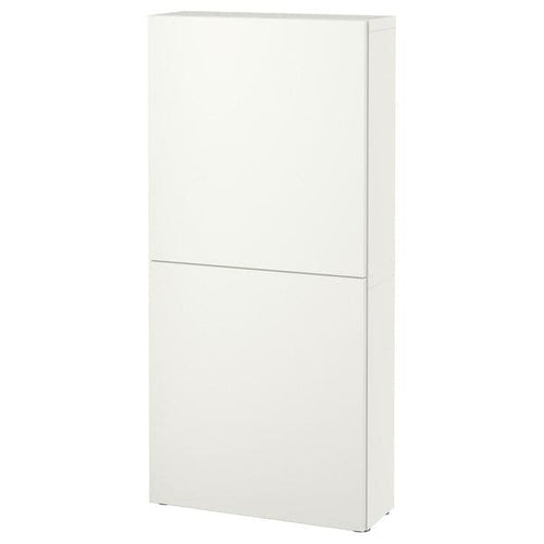BESTÅ - Wall cabinet with 2 doors, white/Lappviken white, 60x22x128 cm