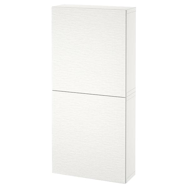 BESTÅ - Wall cabinet with 2 doors, white/Laxviken white, 60x22x128 cm