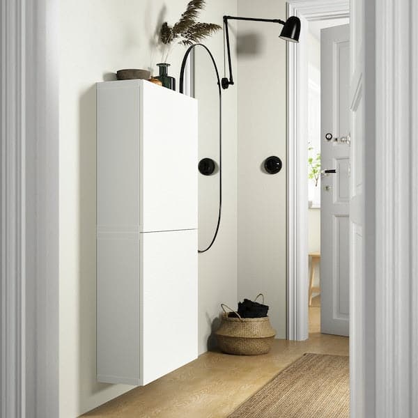 BESTÅ - Wall cabinet with 2 doors, white/Laxviken white, 60x22x128 cm - best price from Maltashopper.com 29421972