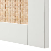 BESTÅ - Wall cabinet with 2 doors, white Studsviken/white woven poplar, 60x22x128 cm - best price from Maltashopper.com 39421981