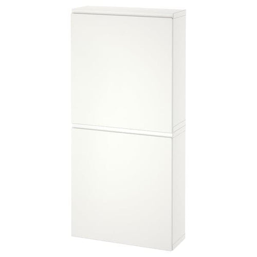 BESTÅ - Wall cabinet with 2 doors, white/Västerviken white, 60x22x128 cm
