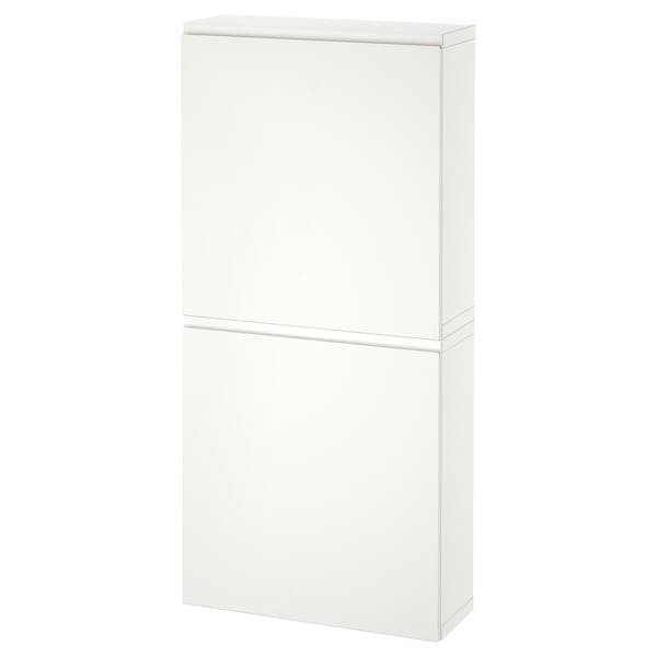 BESTÅ - Wall cabinet with 2 doors, white/Västerviken white, 60x22x128 cm