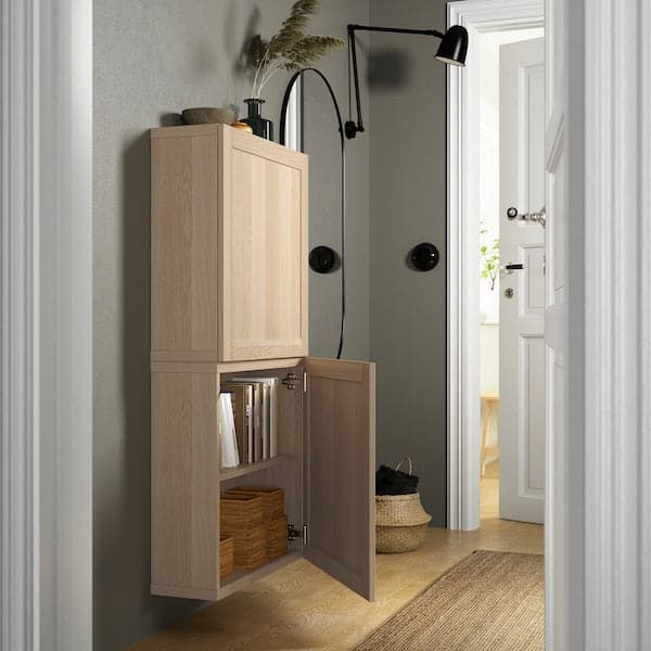 BESTÅ - Wall cabinet with 2 doors , 60x22x128 cm - best price from Maltashopper.com 69417100