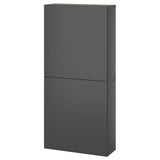 BESTÅ wall cabinet with 2 doors, dark grey/Lappviken dark grey, 60x22x128 cm