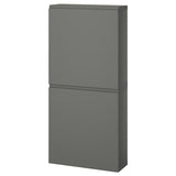 BESTÅ wall cabinet with 2 doors, dark grey/Västerviken dark grey, 60x22x128 cm