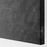 BESTÅ - Wall cabinet with 2 doors, black-brown Bergsviken/black marble effect, 60x22x128 cm - best price from Maltashopper.com 89421974