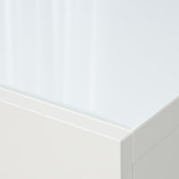 BESTÅ - Top panel, glass white/light green, 180x40 cm - best price from Maltashopper.com 40540756