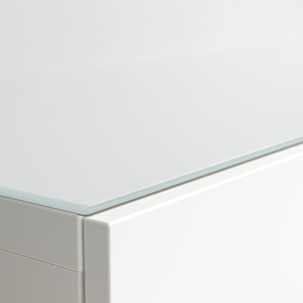 BESTÅ - Top panel, glass white/light green, 120x40 cm - best price from Maltashopper.com 30540747