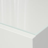 BESTÅ - Top panel, glass white/light green, 60x40 cm - best price from Maltashopper.com 80540759