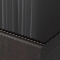 BESTÅ - Top panel, glass black, 120x40 cm - best price from Maltashopper.com 50196537