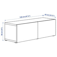 BESTÅ - Shelf unit with doors, white/Hanviken white, 120x42x38 cm - best price from Maltashopper.com 49047421